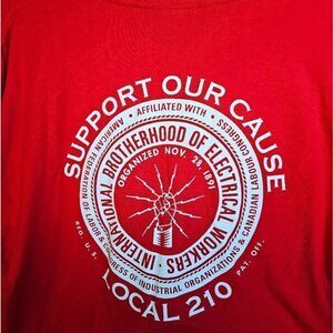 T-shirt men red size XXL brotherhood of electrician  088